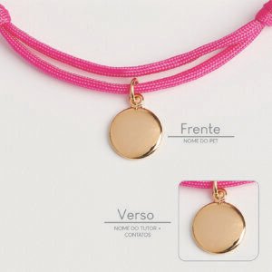 Coleira Com Pingente - Rosa Pink