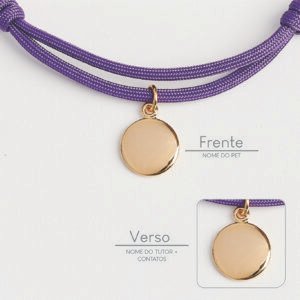 Coleira Com Pingente - Roxo